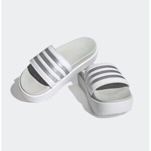 Adidas IE9703 Platform Slides White / Metallic ( 9 )